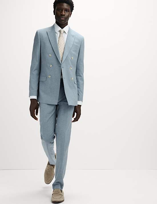 Slim Fit Double Breasted Suit Jacket