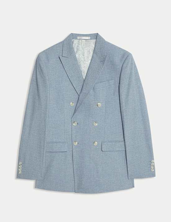 Slim Fit Double Breasted Suit Jacket