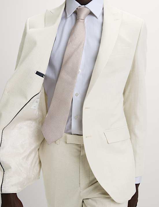 Slim Fit Suit Jacket with Linen