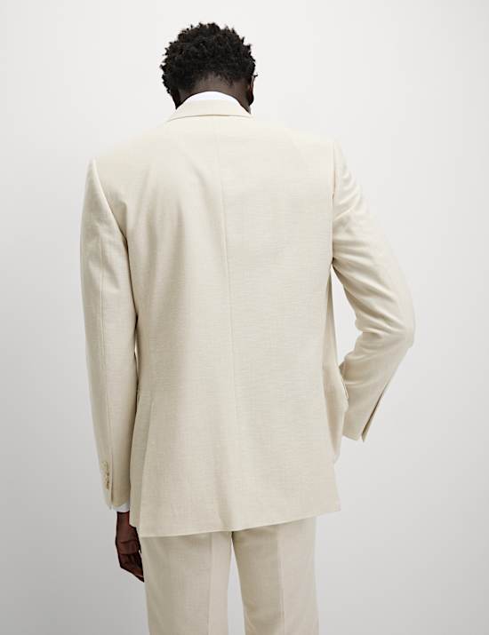 Slim Fit Suit Jacket with Linen