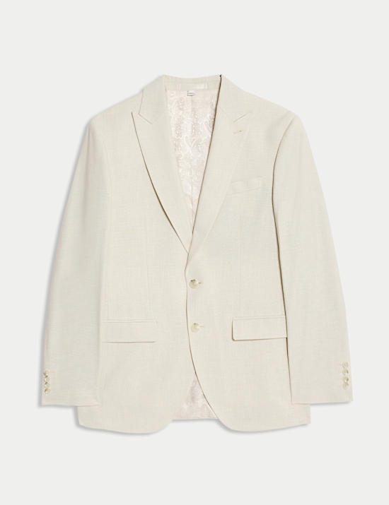 Slim Fit Suit Jacket with Linen