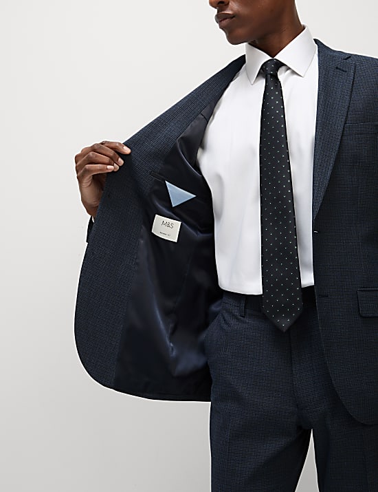 Skinny Fit Check Suit Jacket
