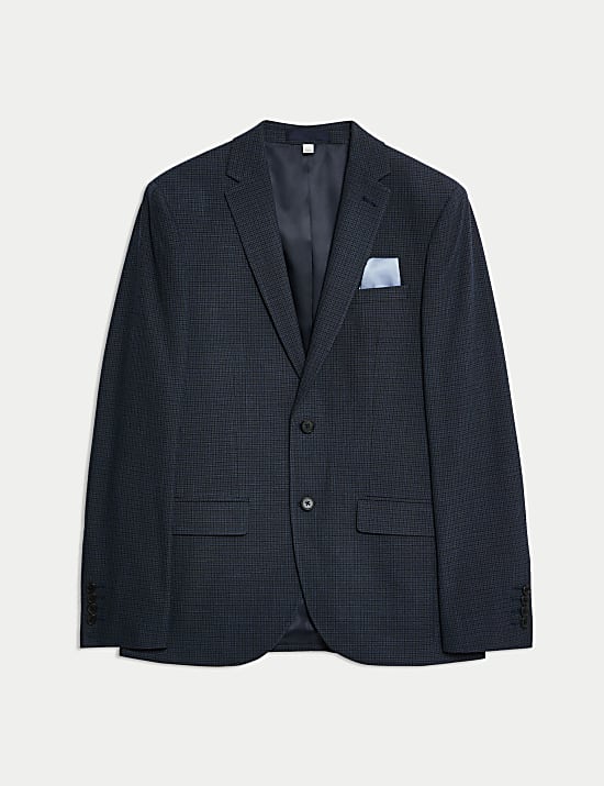 Skinny Fit Check Suit Jacket