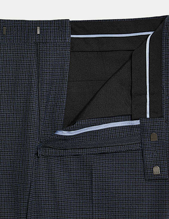 Skinny Fit Check Suit Trousers