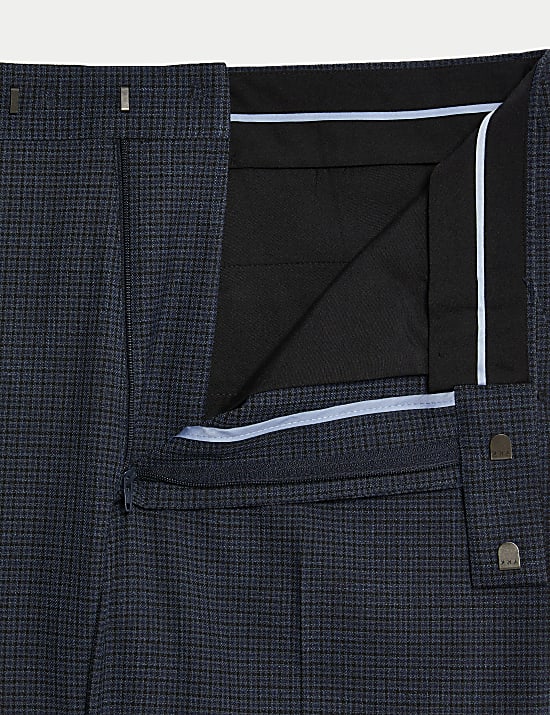 Skinny Fit Check Suit Trousers