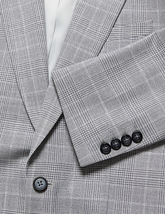 Slim Fit Prince of Wales Check Suit Jacket