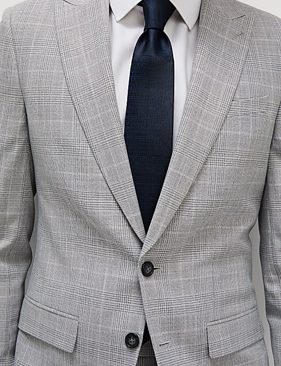 Slim Fit Prince of Wales Check Suit Jacket