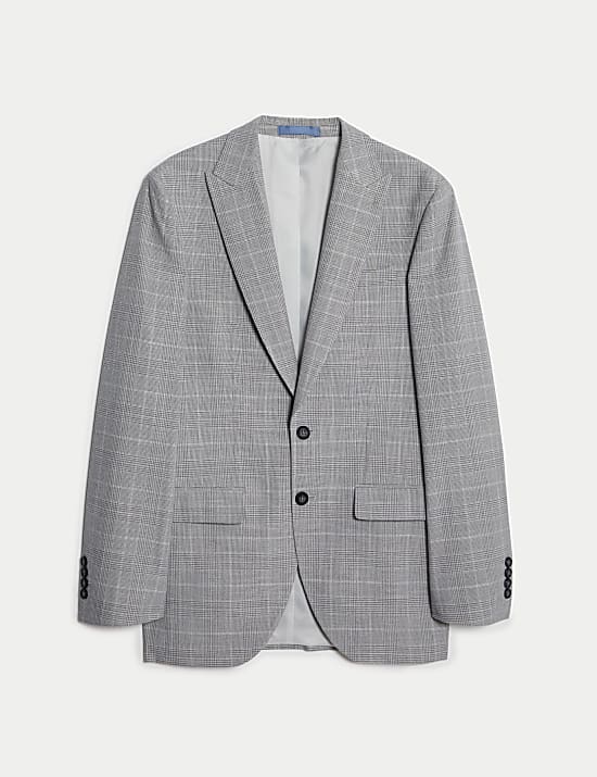 Slim Fit Prince of Wales Check Suit Jacket