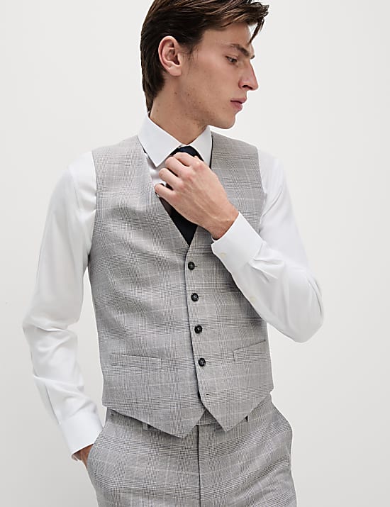 Slim Fit Check Waistcoat