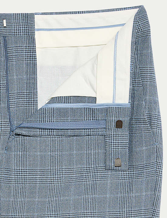 Regular Fit Check Suit Trousers