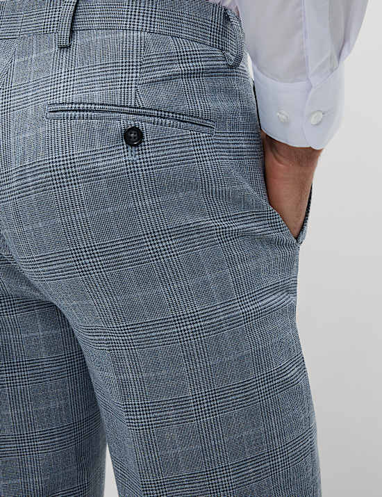 Regular Fit Check Suit Trousers