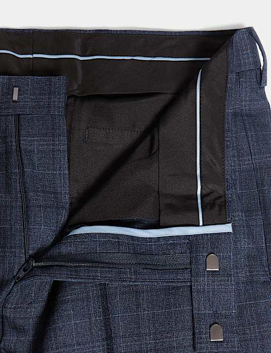 Pantalón de traje slim de cuadros