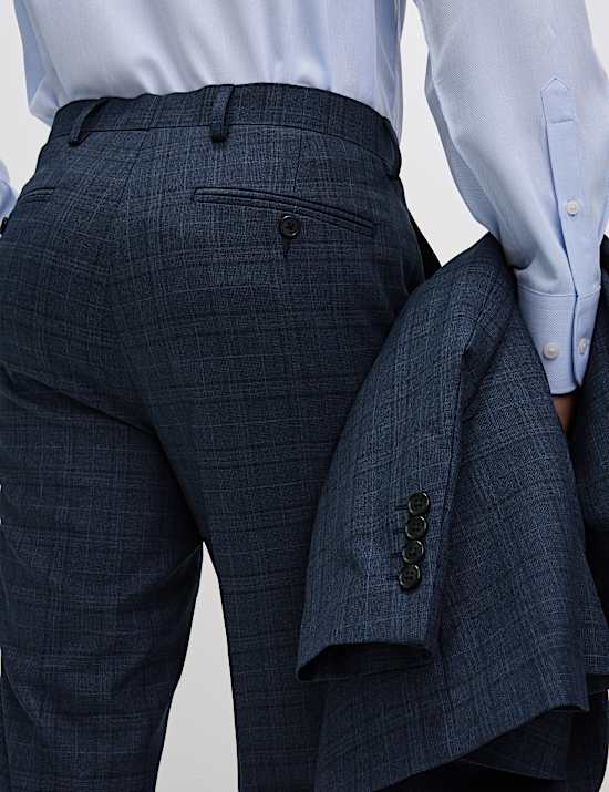Pantalón de traje slim de cuadros