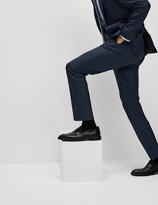 Pantalón de traje slim de cuadros