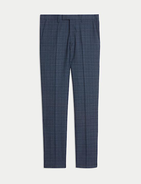 Pantalón de traje slim de cuadros