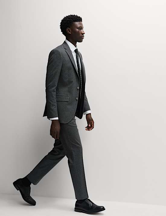 Slim Fit Puppytooth Suit Jacket