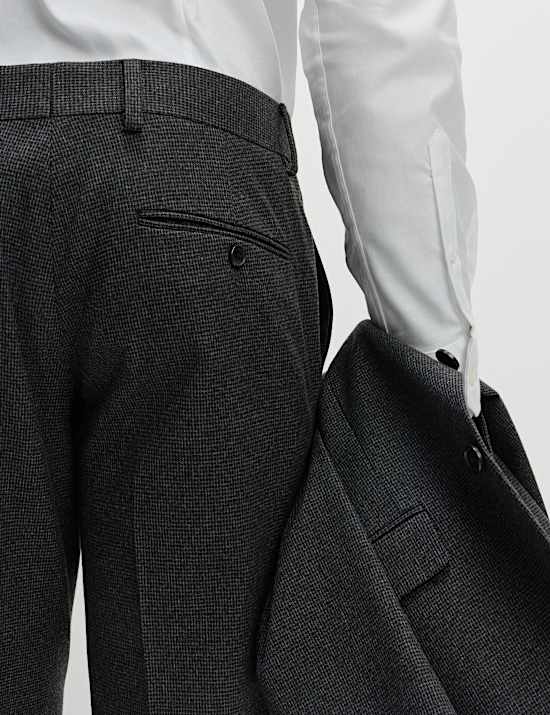 Slim Fit Puppytooth Stretch Suit Trousers