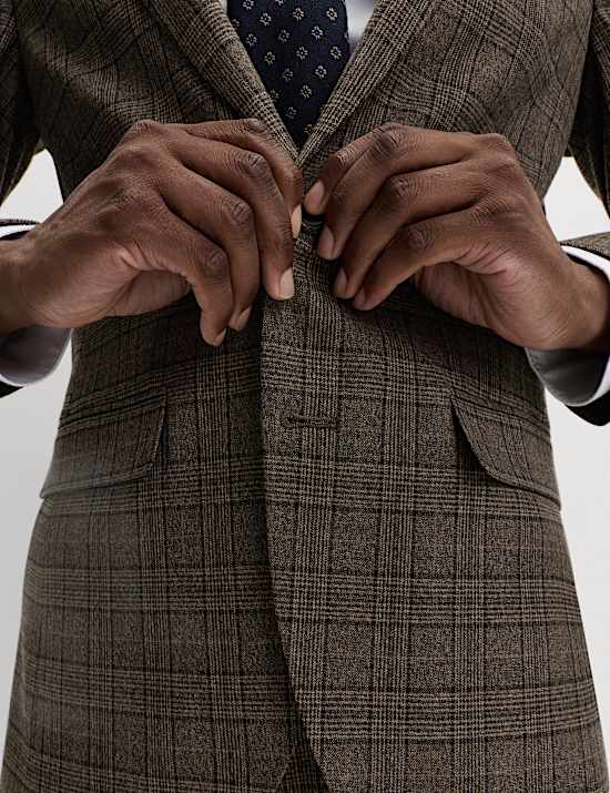 Slim Fit Check Suit Jacket