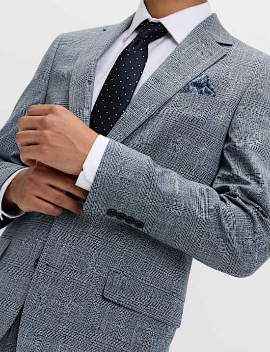 Jacke mit Stretchanteil, eng anliegender Passform und Karomuster