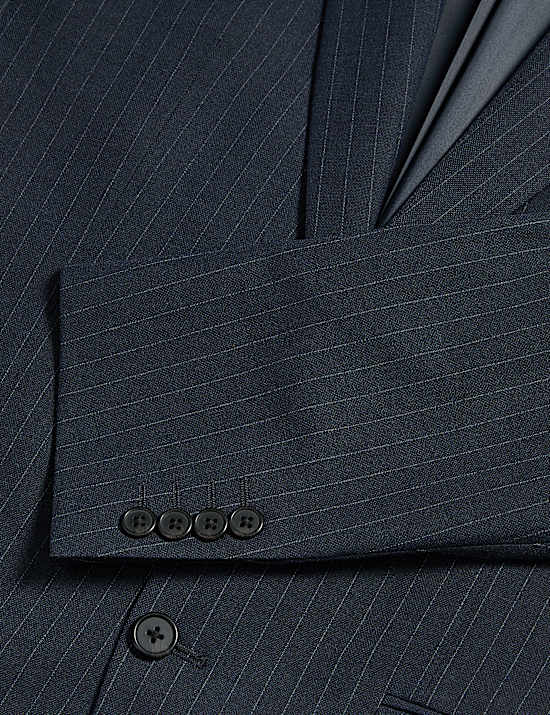 Regular Fit Pinstripe Stretch Suit Jacket