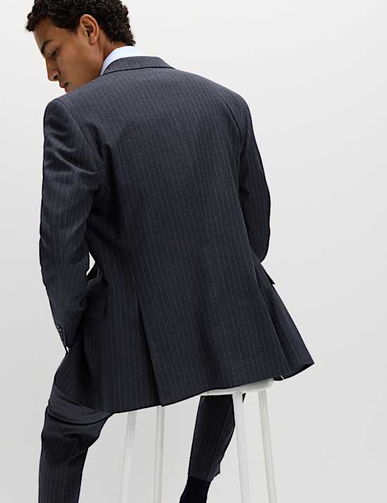 Regular Fit Pinstripe Stretch Suit Jacket