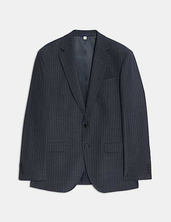Regular Fit Pinstripe Stretch Suit Jacket