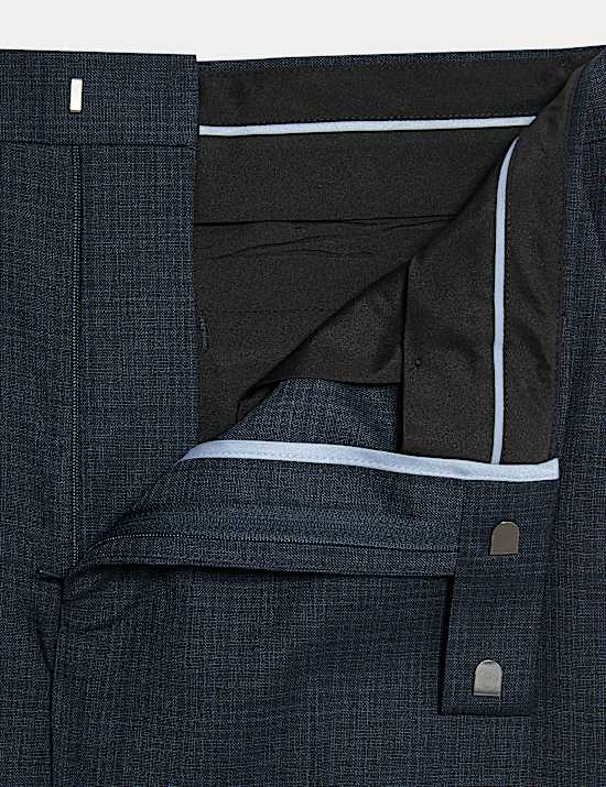 Regular Fit Shadow Check Suit Trousers