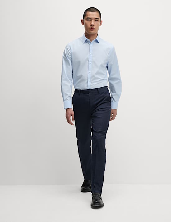 Regular Fit Shadow Check Suit Trousers