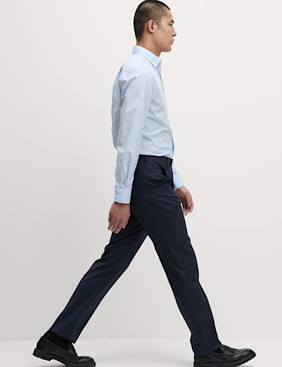 Regular Fit Shadow Check Suit Trousers