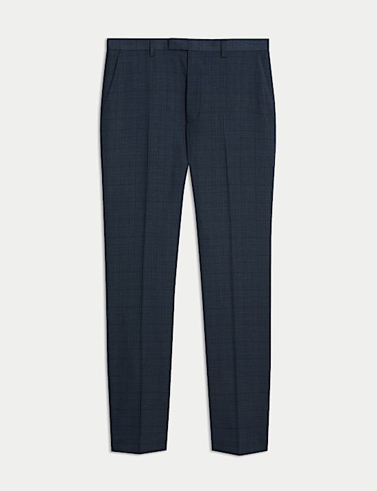 Regular Fit Shadow Check Suit Trousers