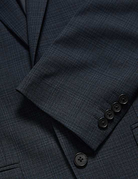 Slim Fit Shadow Check Suit Jacket