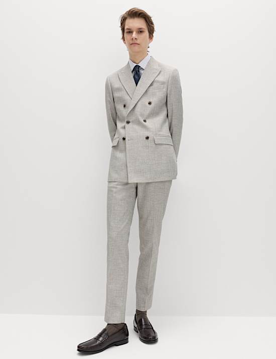 Slim Fit Textured Twill Stretch Suit Jacket