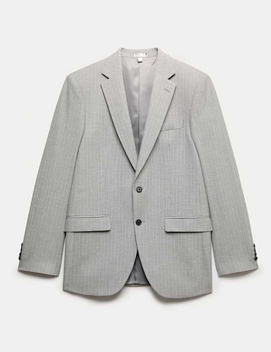 Regular Fit Pinstripe Stretch Suit Jacket