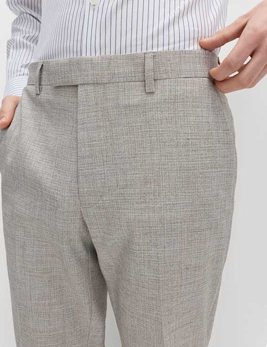 Slim Fit Textured Twill Stretch Trousers