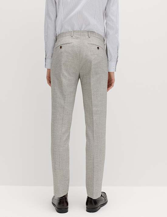 Slim Fit Textured Twill Stretch Trousers