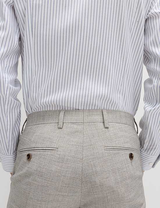 Slim Fit Textured Twill Stretch Trousers