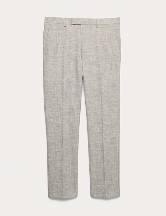Slim Fit Textured Twill Stretch Trousers