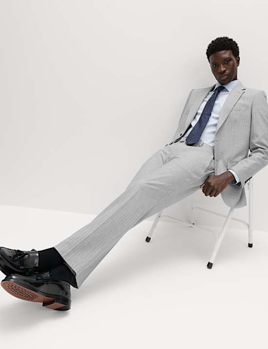 Regular Fit Pinstripe Suit Trousers
