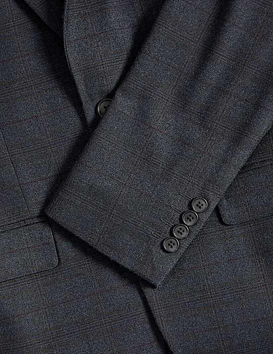 Skinny Fit Check Suit Jacket