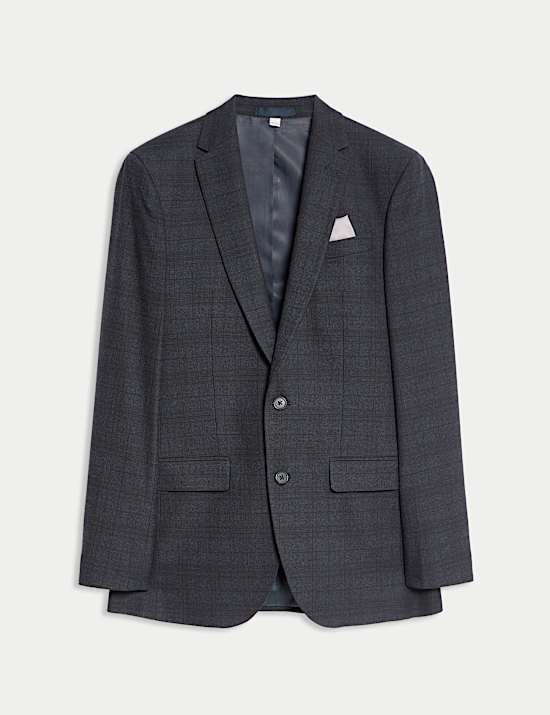 Skinny Fit Check Suit Jacket