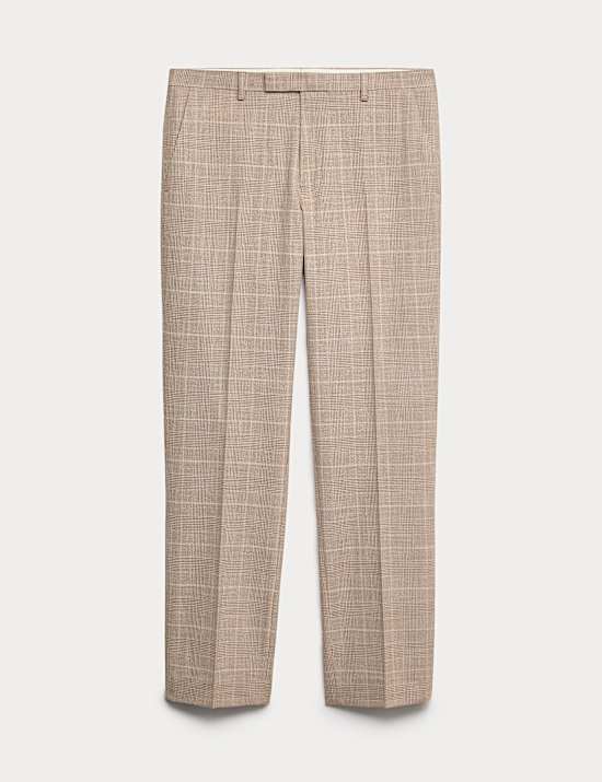 Regular Fit Check Suit Trousers