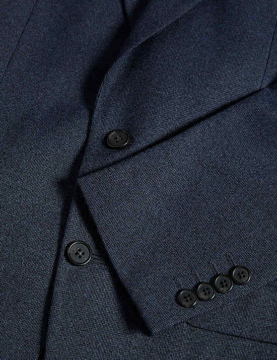 Tailored Fit Textured Stretch Suit Jacket