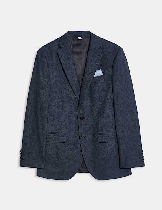 Tailored Fit Textured Stretch Suit Jacket