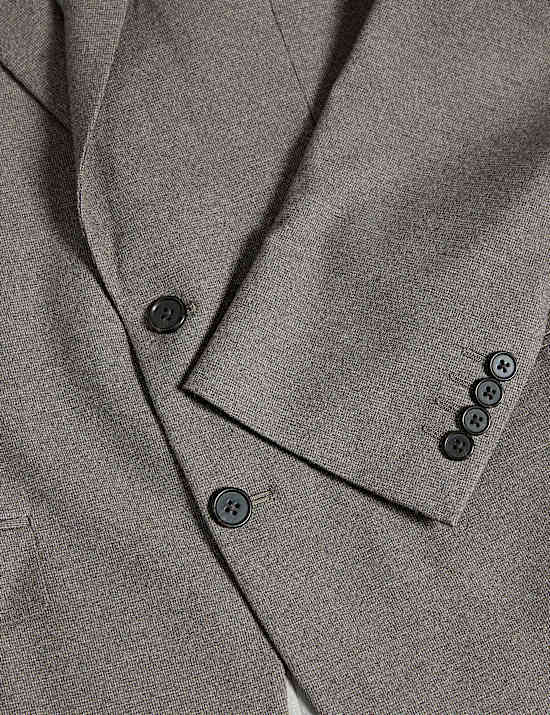 Tailored Fit Textured Stretch Suit Jacket