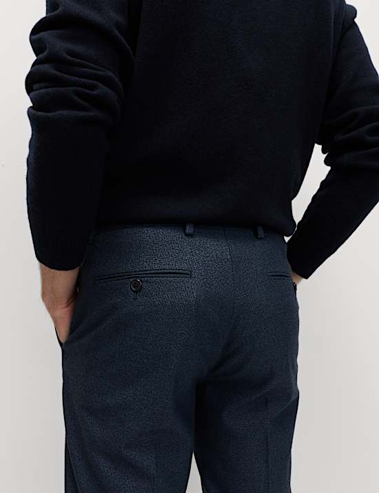 Slim Fit Flat Front Trousers
