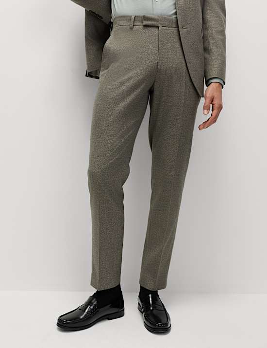 Slim Fit Flat Front Trousers