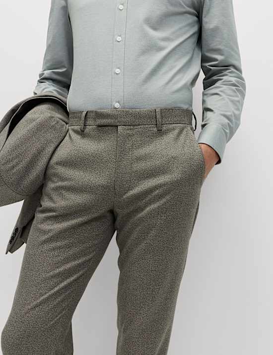 Slim Fit Flat Front Trousers