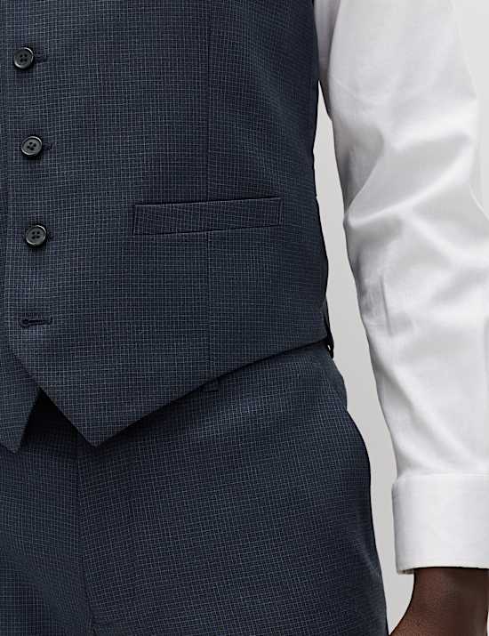 Checked Stretch Waistcoat