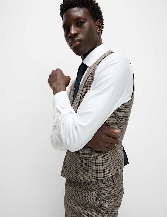 Regular Fit Puppytooth Waistcoat