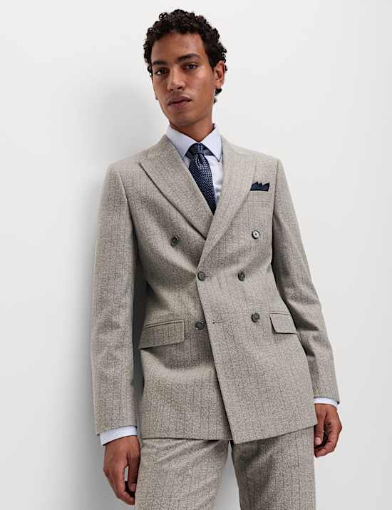 Slim Fit Pinstripe Double Breasted Jacket